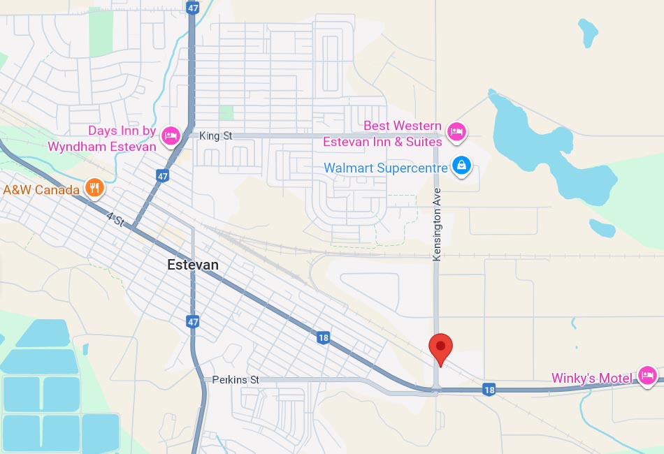 Contact Bert Baxter Transport Ltd. Estevan Head Office Map